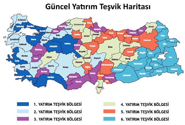Güncel Yatırım Teşvik Haritası